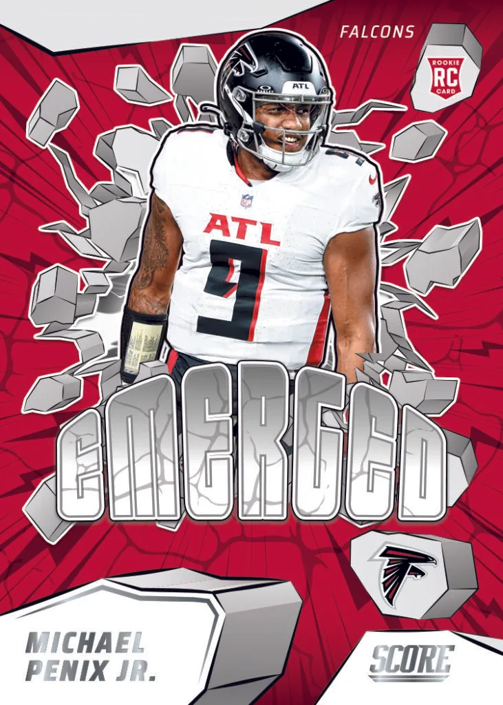 2025 Panini Score Football Emerged Parallel Trading Card for Michael Penix Jr. of the NFL Atlanta Falcons