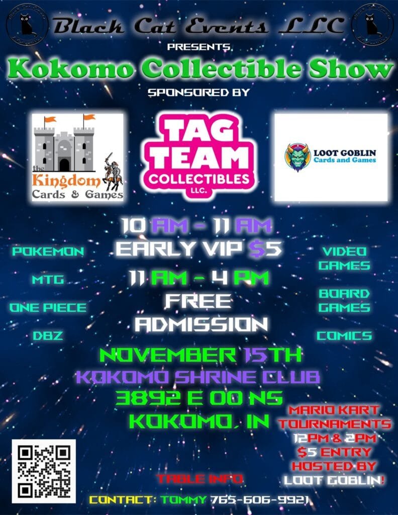 Indiana Sports Card Show Event Flyer - Kokomo Collectible Show