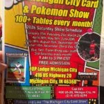 The Michigan City Card Show 2026 Event Flyer - Sports Cards Pokemon Trading Card Games