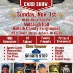 Auburn Indiana Card Show - Trade River Cards Event Flyer - Sunday, November 1, 2026 - Auburn, Indiana
